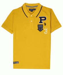 Us Polo Assn Mustard Yellow Multi Crest Polo Shirt